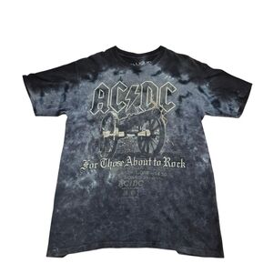 AC DC For Those About To Rock Liquid Blue Cannon Tie-Dye T-Shirt